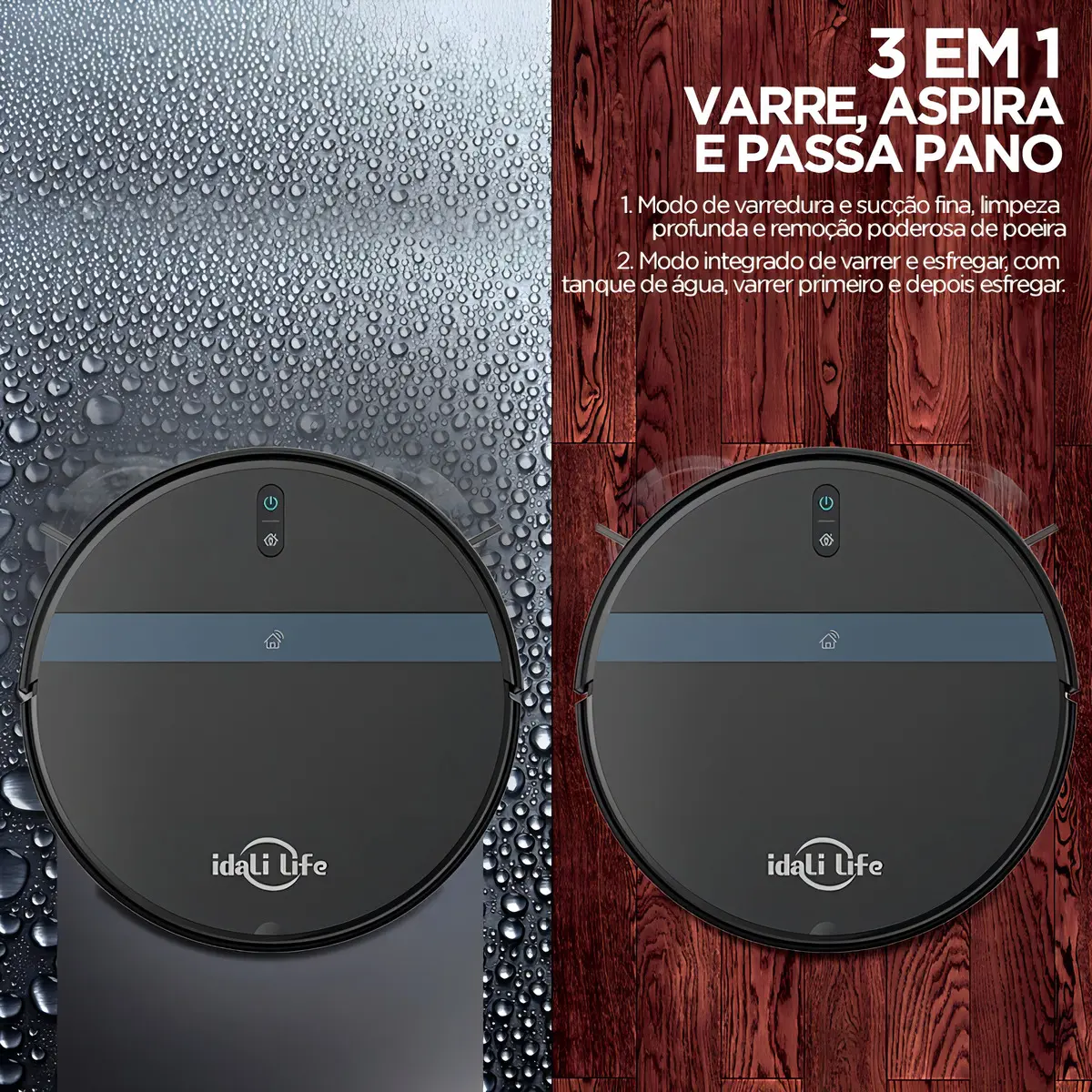 3 em 1 - Varre, aspira e passa pano